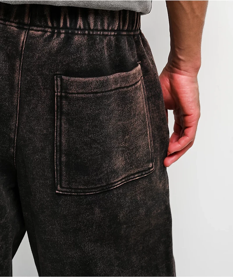 Ninth Hall Fundamentals Static Brown Wash Baggy Sweatpants