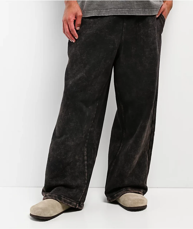 Ninth Hall Fundamentals Static Brown Wash Baggy Sweatpants