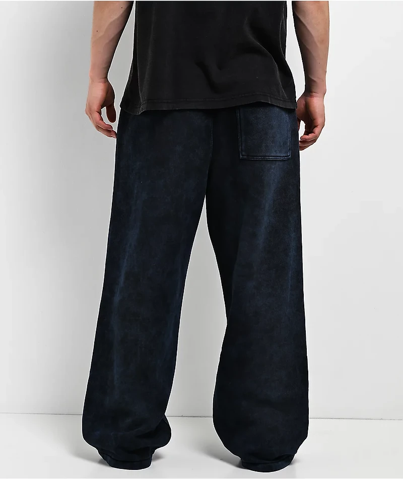 Ninth Hall Fundamentals Static Indigo Wash Baggy Sweatpants