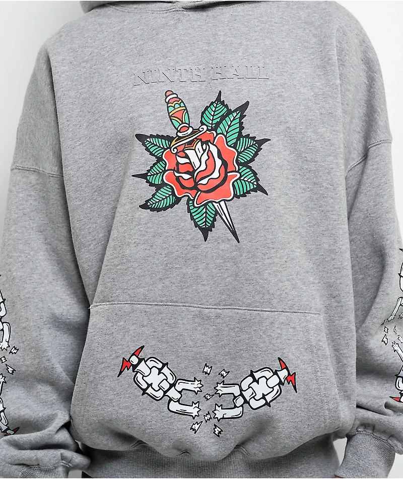 Ninth Hall Fundamentals Tattoo Flash Grey Hoodie