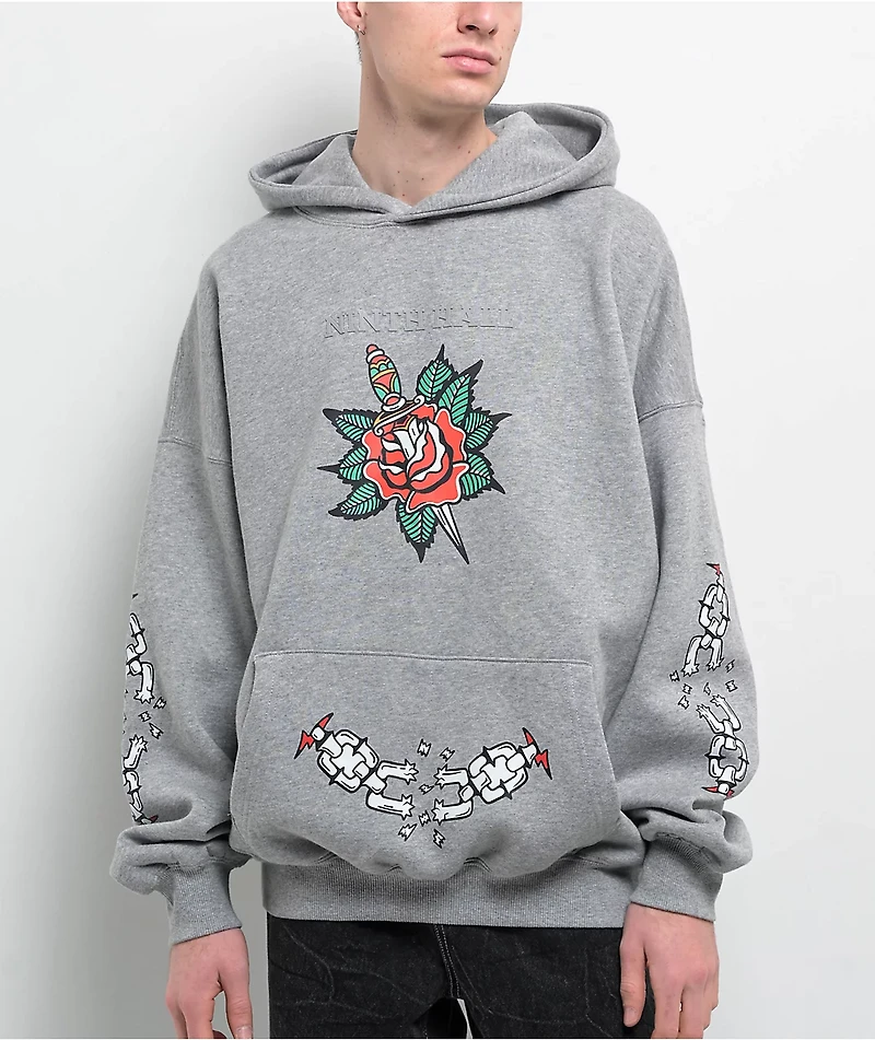 Ninth Hall Fundamentals Tattoo Flash Grey Hoodie