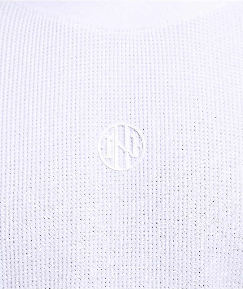 Ninth Hall Fundamentals White Boxy Thermal Long Sleeve T-Shirt