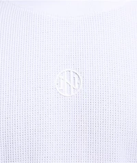 Ninth Hall Fundamentals White Boxy Thermal Long Sleeve T-Shirt