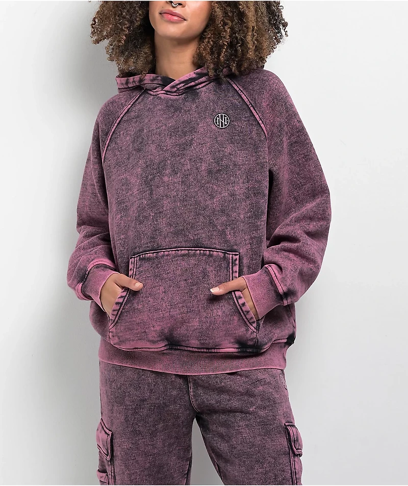 Ninth Hall Fundamentals Wichita Purple Wash Relaxed Raglan Hoodie