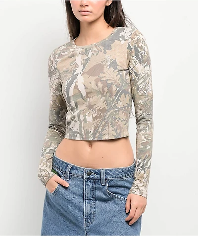 Ninth Hall Fundementals Light Camo Crop Long Sleeve T-Shirt