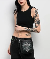 Ninth Hall Guardian Rhinestone Black Crossbody Bag