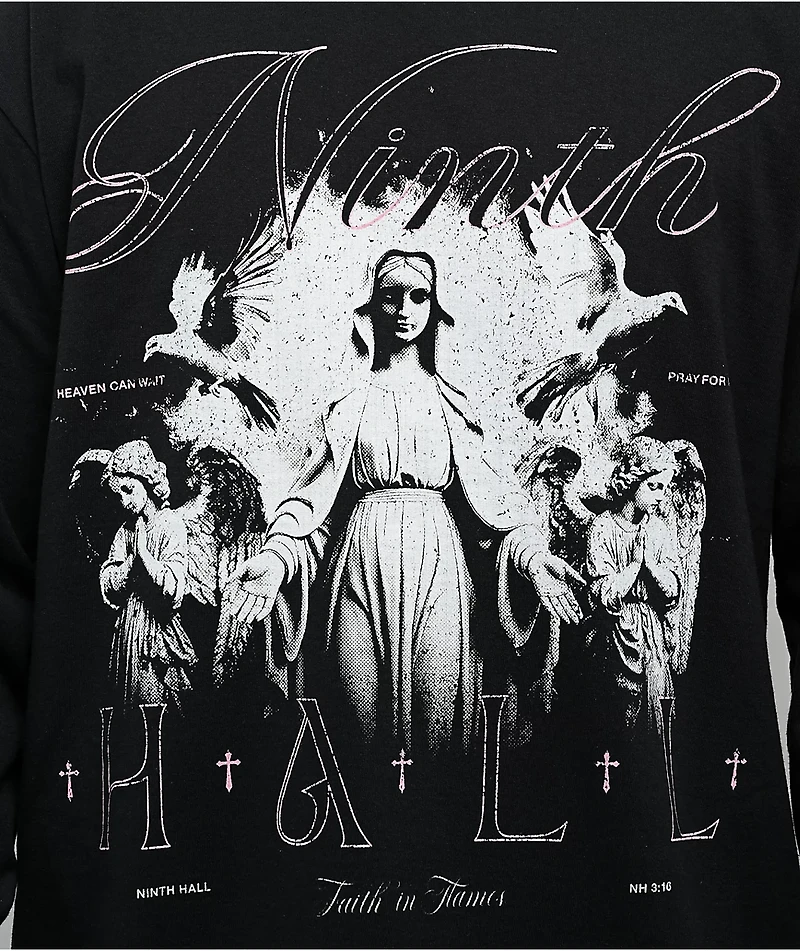 Ninth Hall Heaven Can Wait Black Long Sleeve T-Shirt
