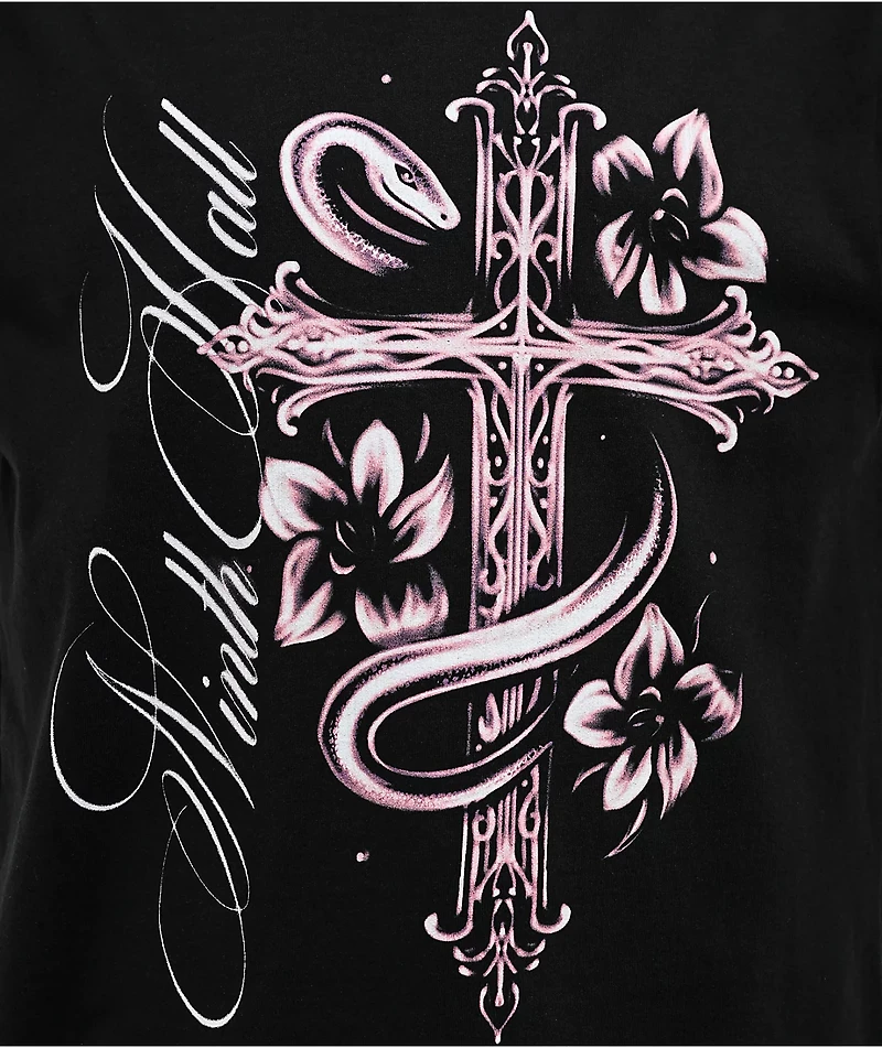 Ninth Hall Heavenly Decay Cross Black Boxy T-Shirt