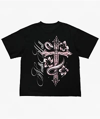 Ninth Hall Heavenly Decay Cross Black Boxy T-Shirt