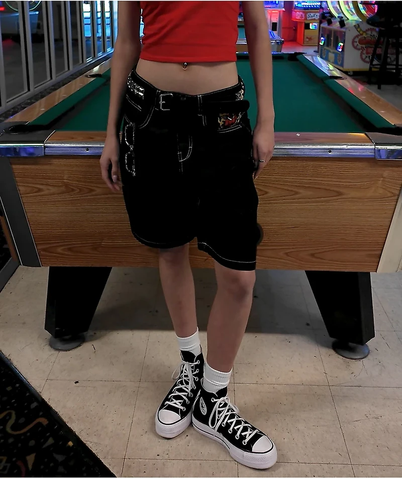Ninth Hall Idle Black Wash Shorts