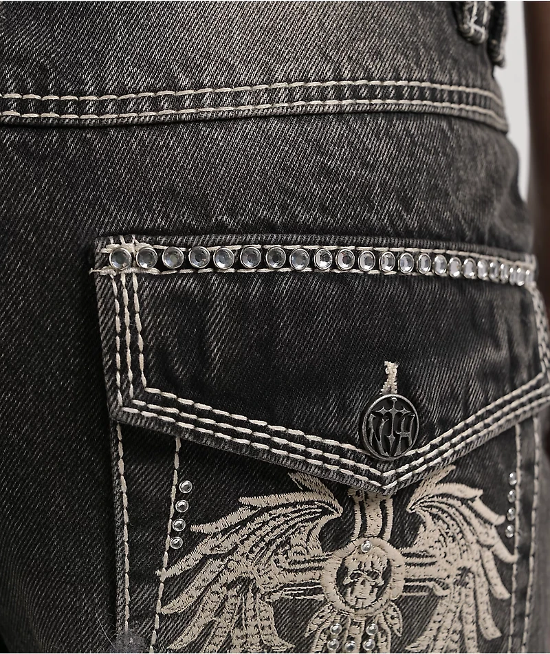 Ninth Hall Idle Chapel Black Wash Straight Leg Jeans