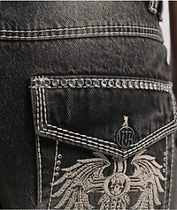 Ninth Hall Idle Chapel Black Wash Straight Leg Jeans