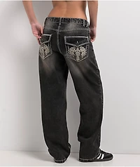 Ninth Hall Idle Chapel Black Wash Straight Leg Jeans