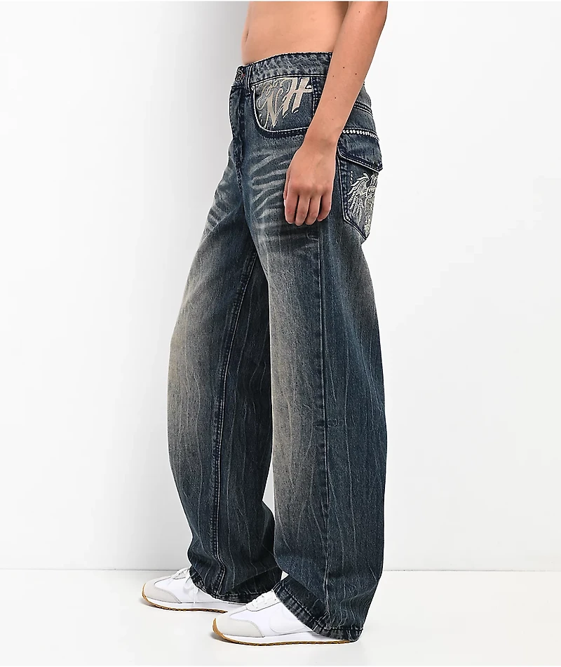Ninth Hall Idle Dusk Blue Wash Straight Leg Jeans