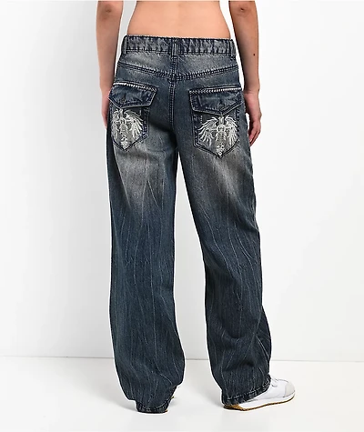 Ninth Hall Idle Dusk Blue Wash Straight Leg Jeans