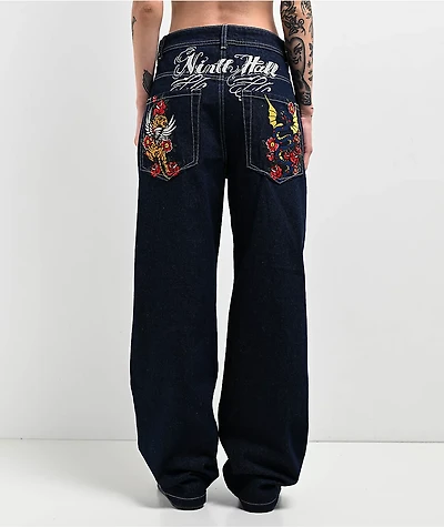 Ninth Hall Idle Rinse Blue Straight Leg Denim Jeans