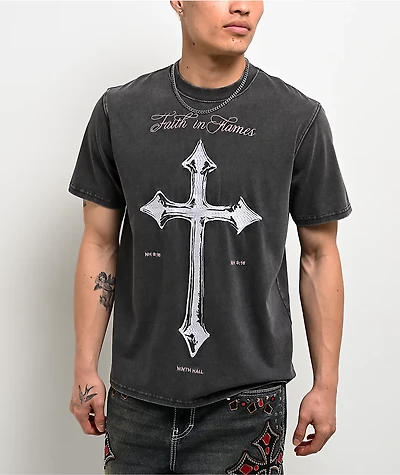 Ninth Hall In Flames Charcoal Wash T-Shirt
