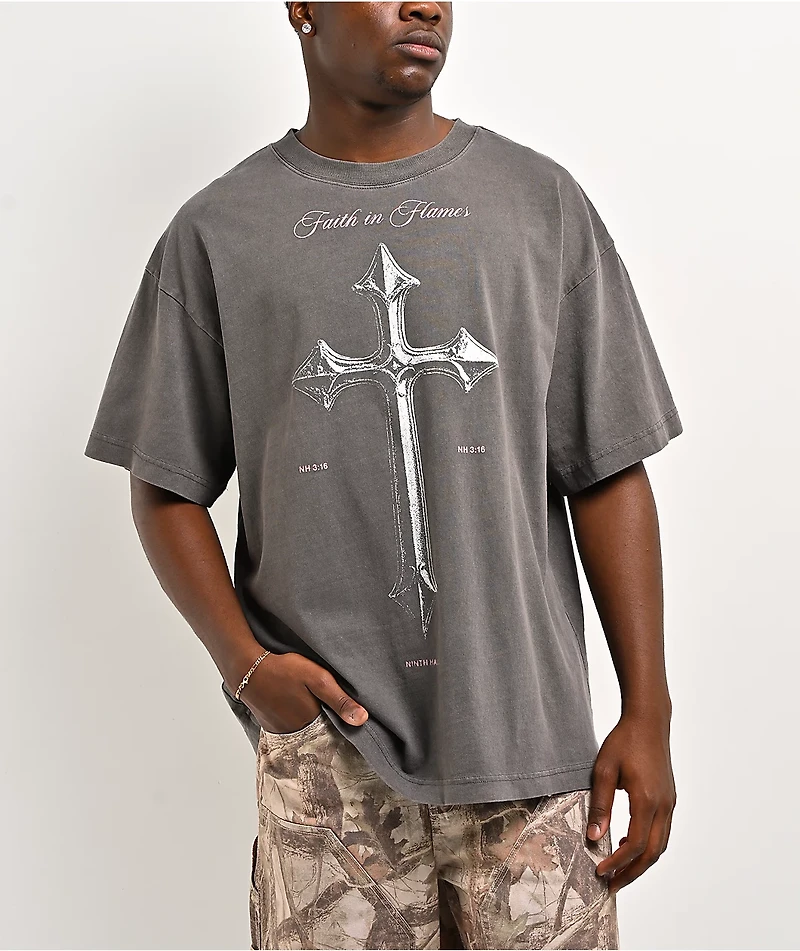 Ninth Hall In Flames Grey T-Shirt