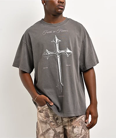 Ninth Hall In Flames Grey T-Shirt