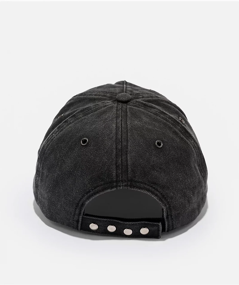 Ninth Hall Jeweled Cross Black Strapback Hat