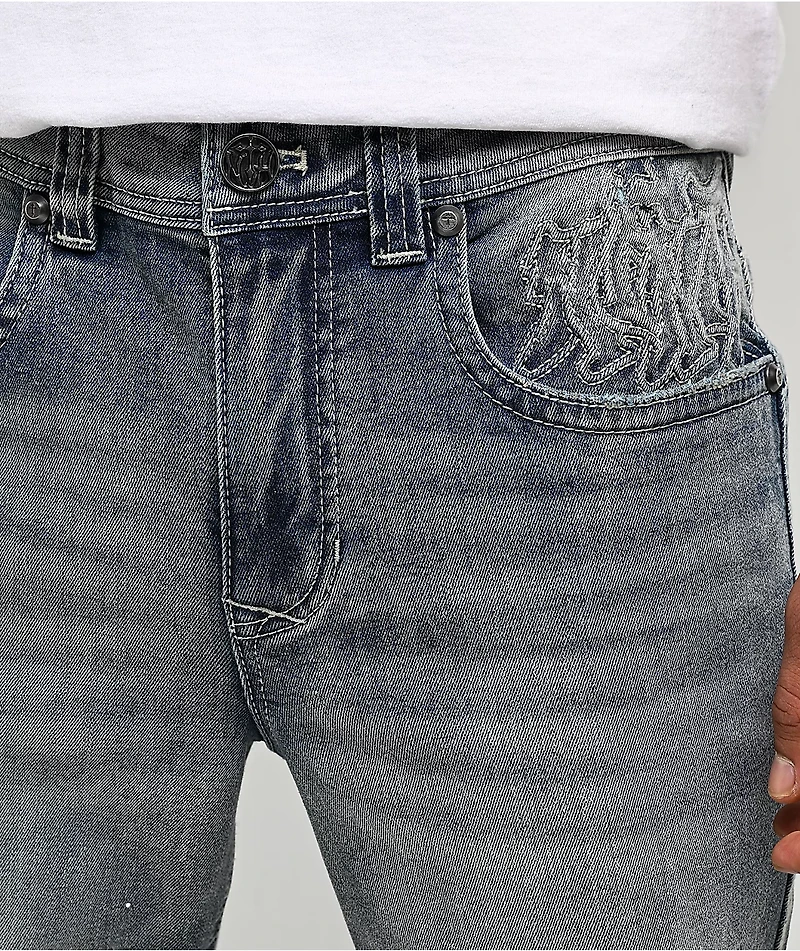 Ninth Hall Jewelled Blue Denim Skinny Flare Jeans