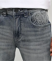 Ninth Hall Jewelled Blue Denim Skinny Flare Jeans