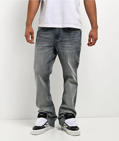 Ninth Hall Jewelled Blue Denim Skinny Flare Jeans