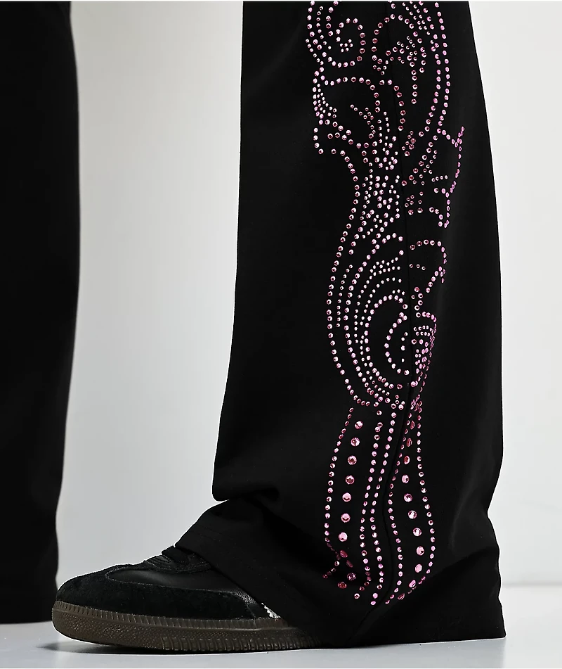 Ninth Hall Joella Cheetah Print Pink Fold Over Flare Leggings