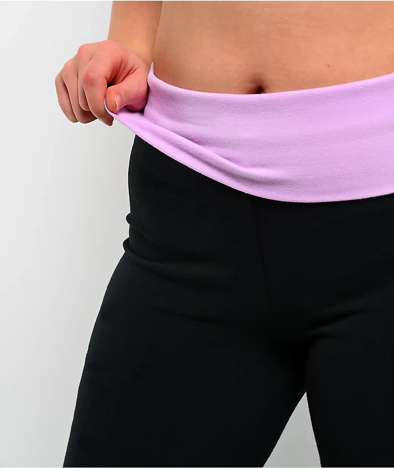 Ninth Hall Joella Cross Black Fold over Flare Leggings