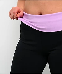 Ninth Hall Joella Cross Black Fold over Flare Leggings