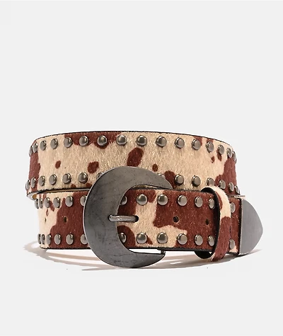 Ninth Hall Jude Western Cow Print Belt