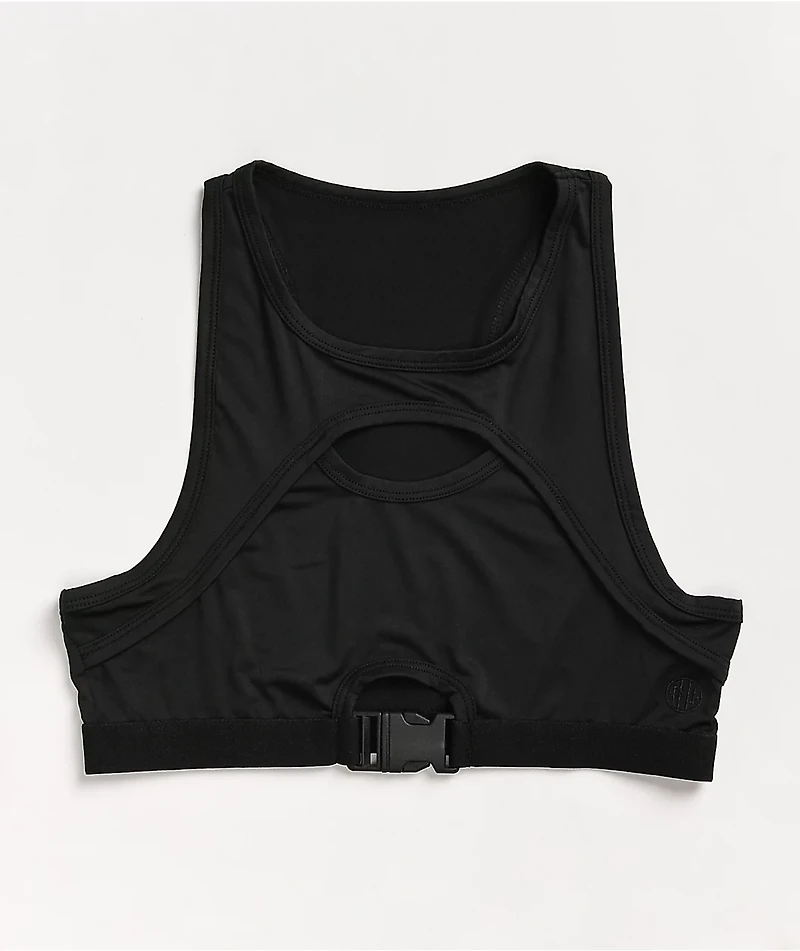 Ninth Hall Kevin Black Buckle Cut Out Bra