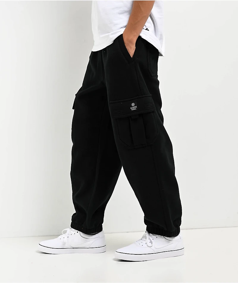 Ninth Hall Kids Stash Black Cargo Sweatpants