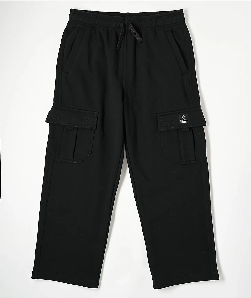 Ninth Hall Kids Stash Black Cargo Sweatpants