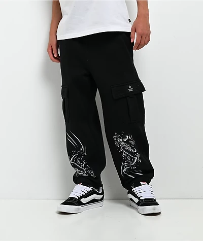 Ninth Hall Kids Stash Black Cargo Sweatpants