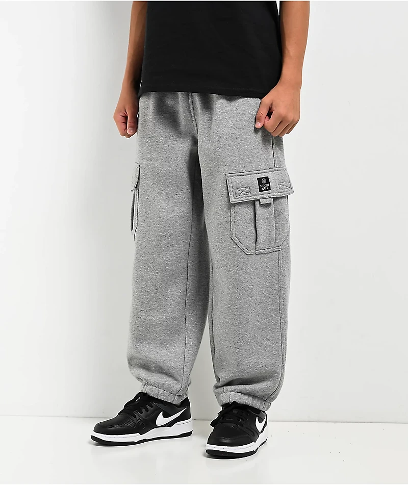 Ninth Hall Kids Stash Cargo Heather Grey Sweatpants