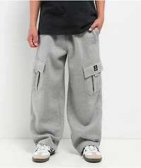 Ninth Hall Kids Stash Heather Grey Cargo Sweatpants