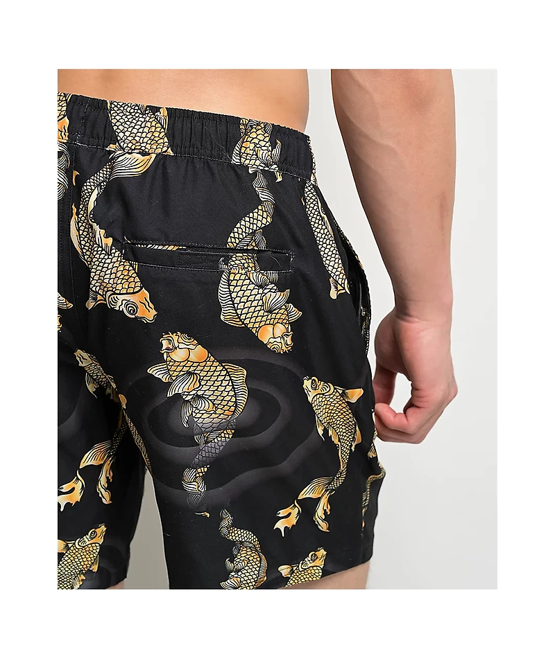 Ninth Hall Koi Black Board Shorts