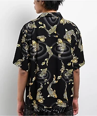Ninth Hall Koi Black Short Sleeve Button Up Shirt