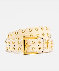 Ninth Hall Lace Up White Belt