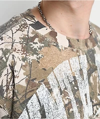 Ninth Hall Layered Text Camo Long Sleeve Thermal T-Shirt