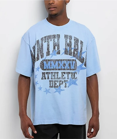Ninth Hall Layered Text Light Blue Wash T-Shirt