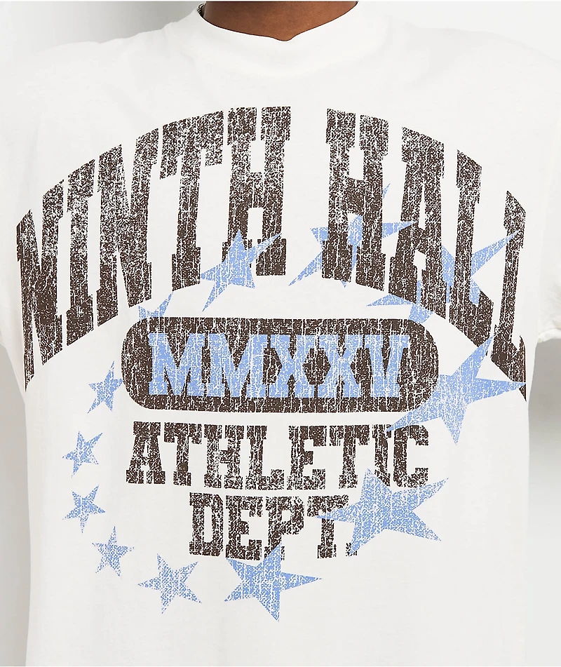 Ninth Hall Layered Text White Boxy T-Shirt