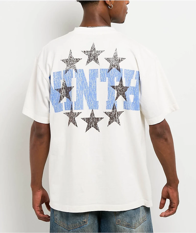 Ninth Hall Layered Text White Boxy T-Shirt