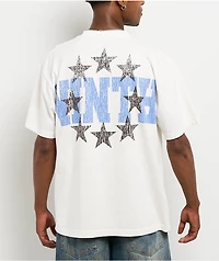 Ninth Hall Layered Text White Boxy T-Shirt