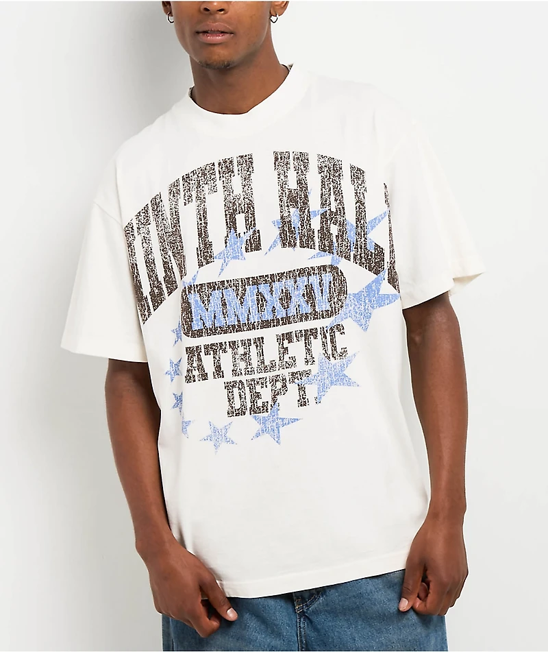 Ninth Hall Layered Text White Boxy T-Shirt