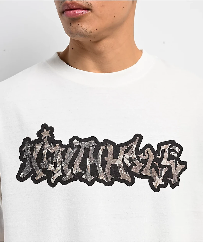 Ninth Hall Leaf Me Alone White Boxy T-Shirt