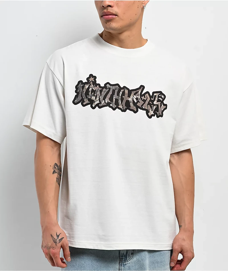 Ninth Hall Leaf Me Alone White Boxy T-Shirt