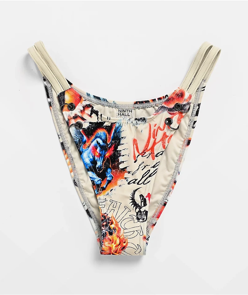 Ninth Hall Leslie White High Leg Bikini Bottom