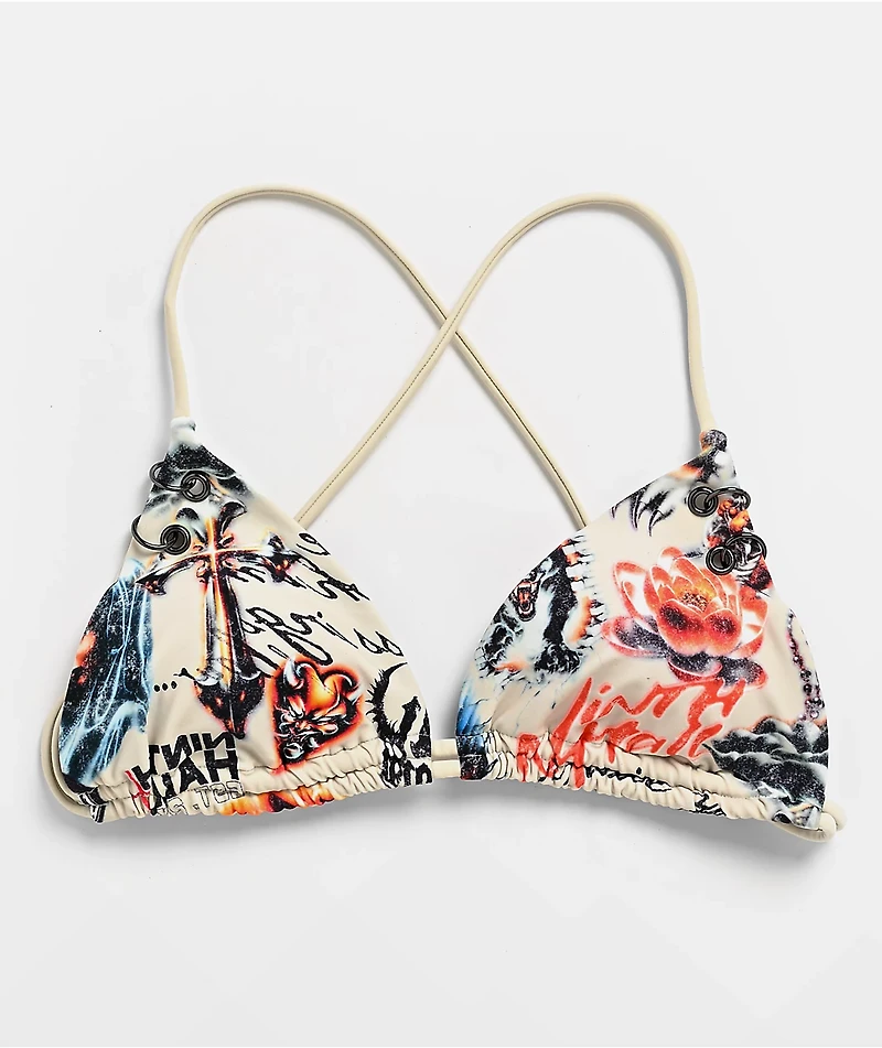Ninth Hall Leslie White Triangle Bikini Top